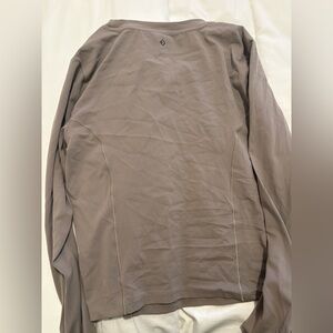 Abercrombie & Fitch Long Sleeve Crewneck Top in Taupe